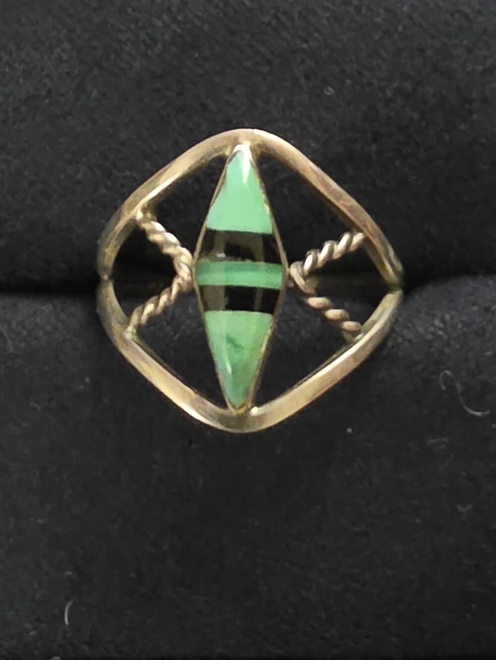 Sterling Silver Native Inlaid Ring (Vintage)
